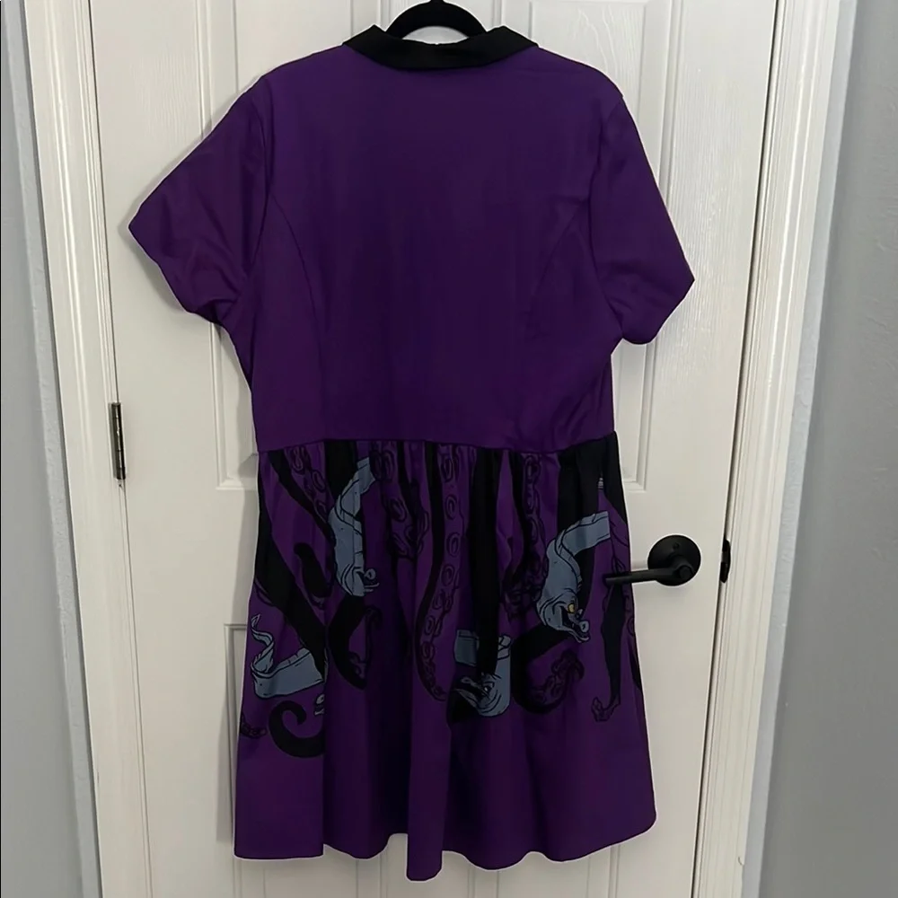 Her Universe Little Mermaid Ursula Purple Pleated Polo Collar Sundress NWT - Picture 7 of 8